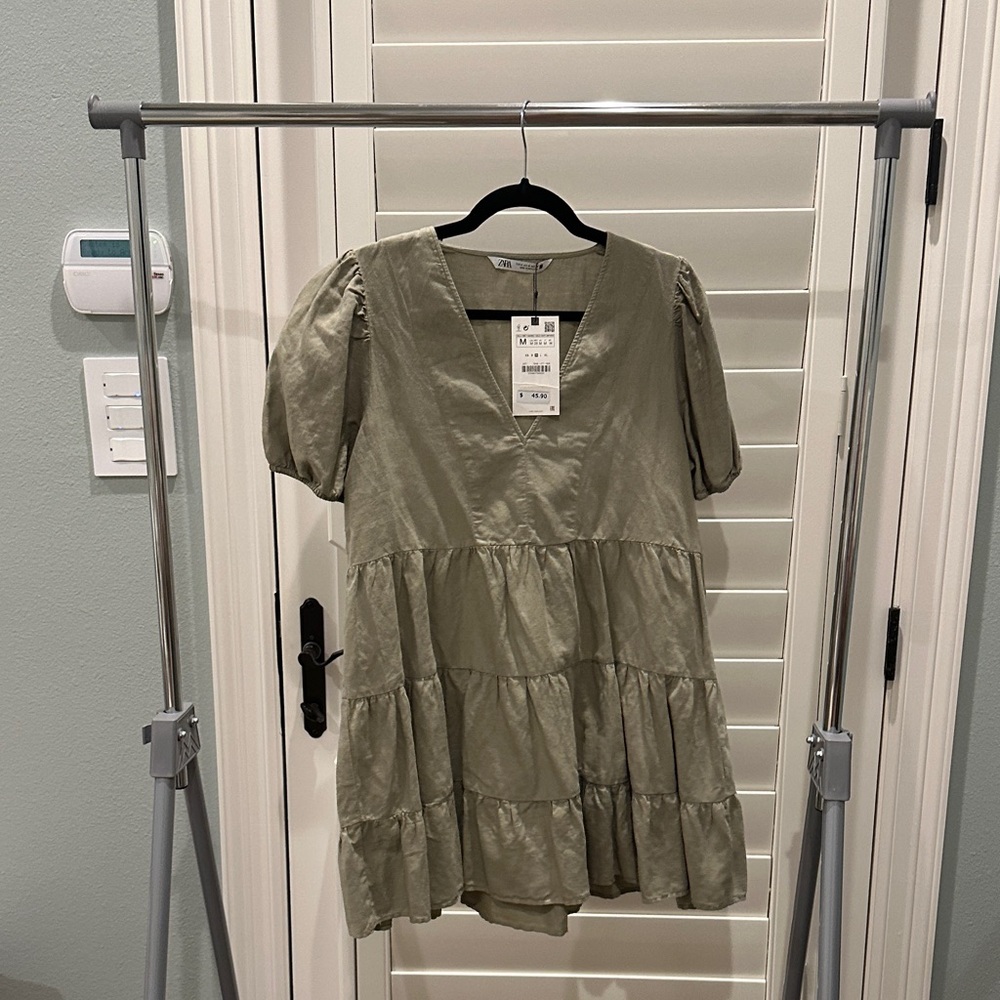 Zara Olive Green Mini Dress
